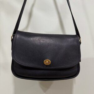 Coach Classic Vintage Y2K City Bag Black Leather Crossbody Handbag 9790 EUC